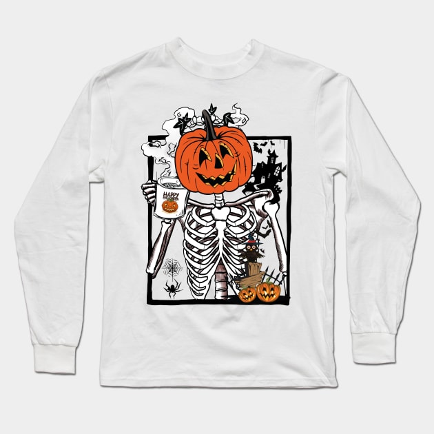 Happy Halloween Long Sleeve T-Shirt by LMW Art